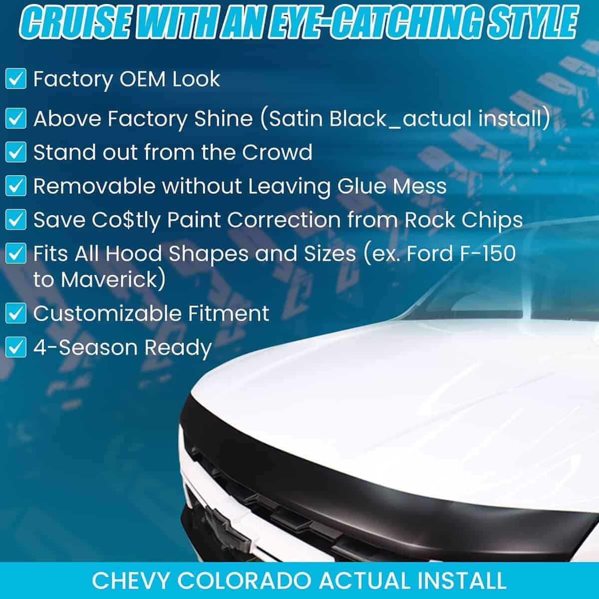 ARMOR UP 7.5"x 80", Kit de Guardabarros Satin Black para - Imagen 7