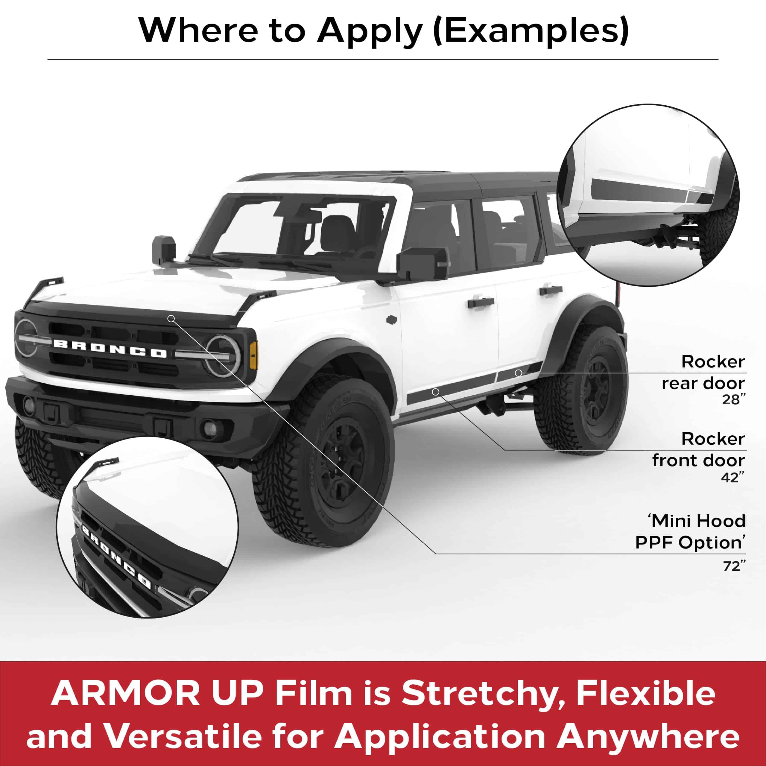 ARMOR UP 7.5"x 80" Rollo de Película de Protección de - Imagen 3