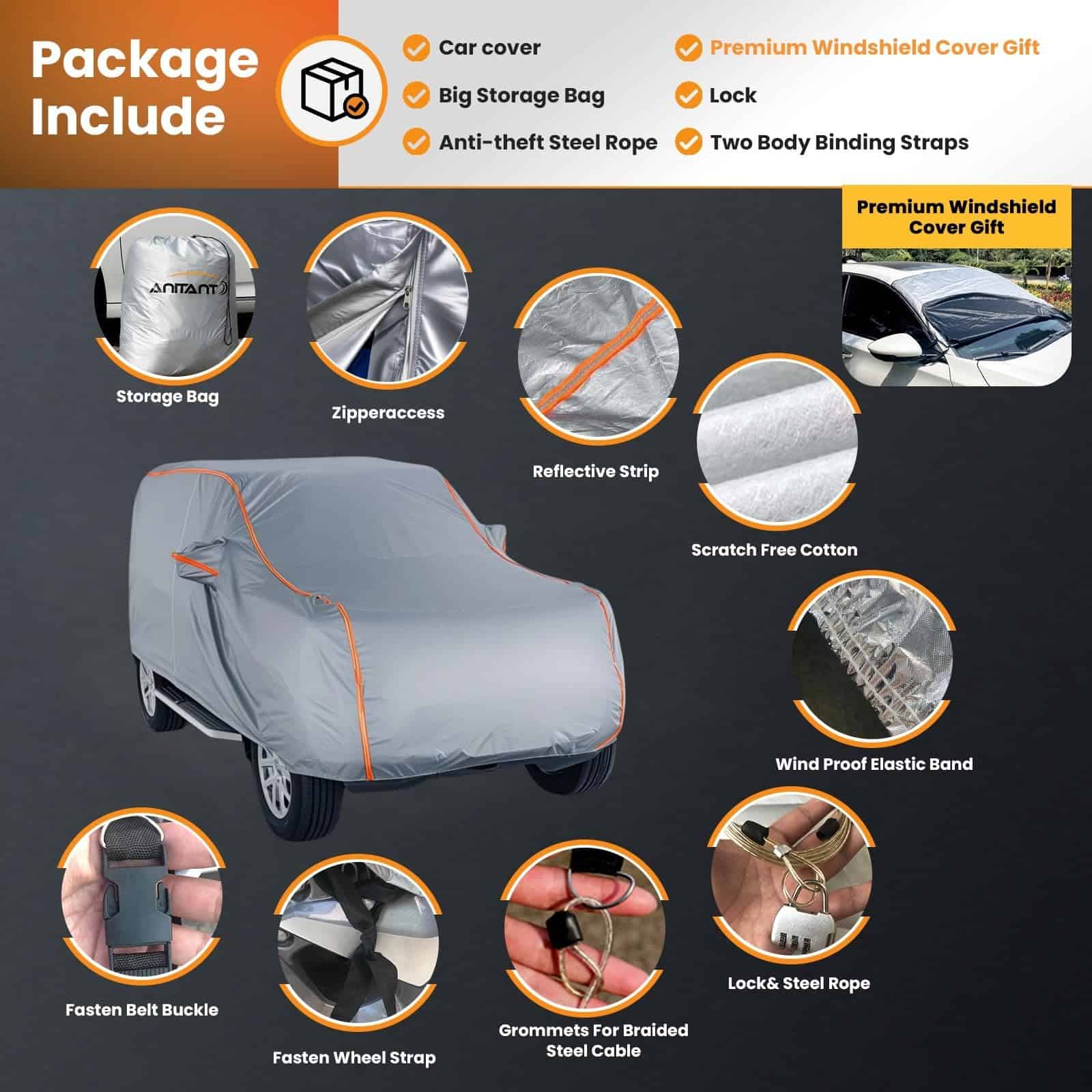 Cubierta de Coche SUV ANITANT a Prueba de Agua para Todas - Imagen 4