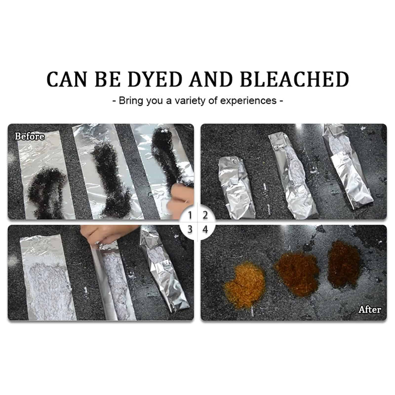 HAPPY&CC 100 por ciento Pelo Humano Rizado Afro para - Imagen 6