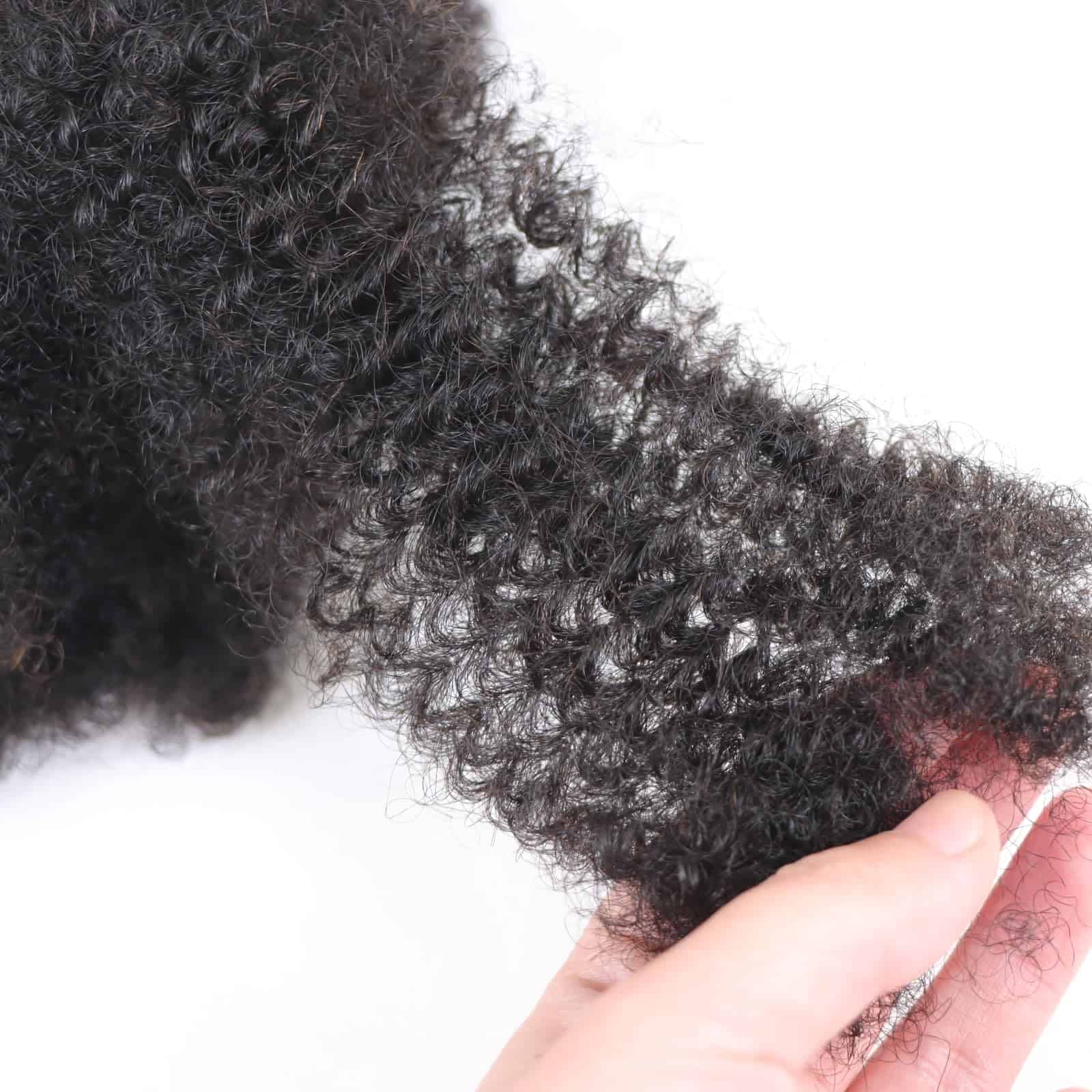 HAPPY&CC 100 por ciento Pelo Humano Rizado Afro para - Imagen 8