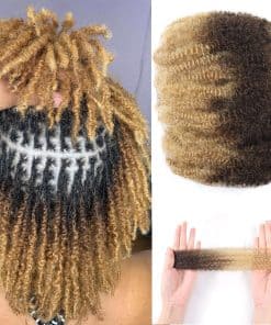 HAPPY&CC 12 Pulgadas 50 Gramos Pelo Humano Rizado Afro