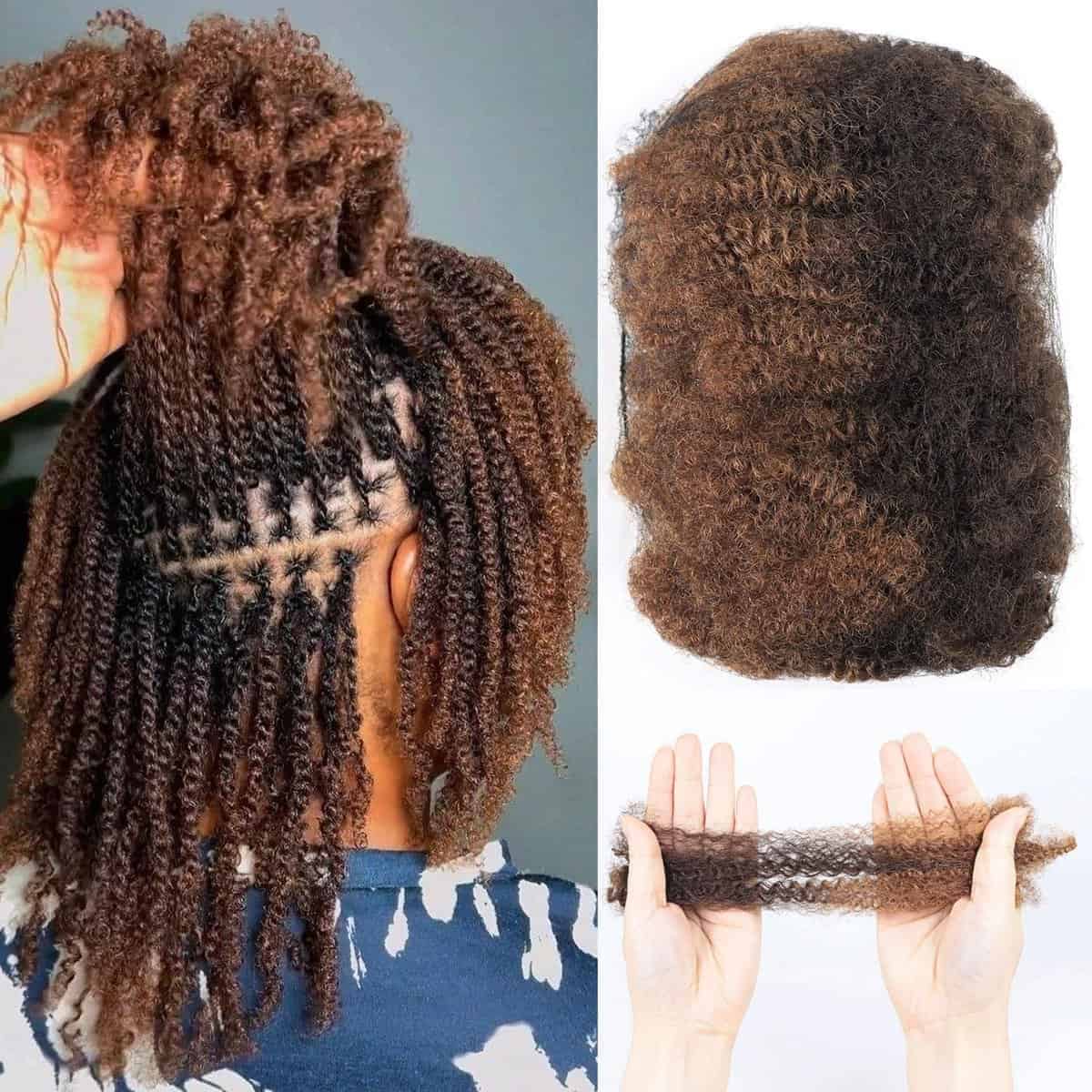 HAPPY&CC Afro Kinkys Bulk Pelo Humano Para Extensiones de