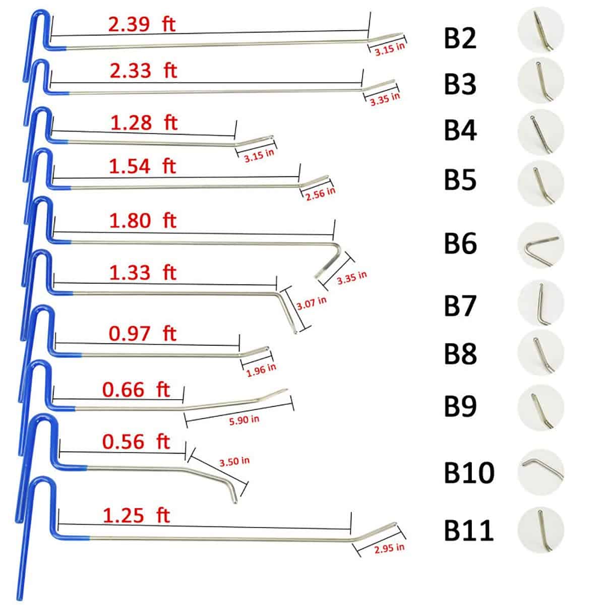 LadyRosian 28PCS Kit de Barras de Reparación de Abolladuras - Imagen 3