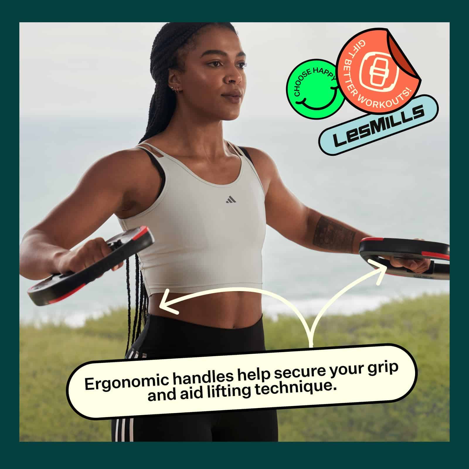 Pesas de mano ergonómicas dobles Les Mills de 2.2 libras, - Imagen 6