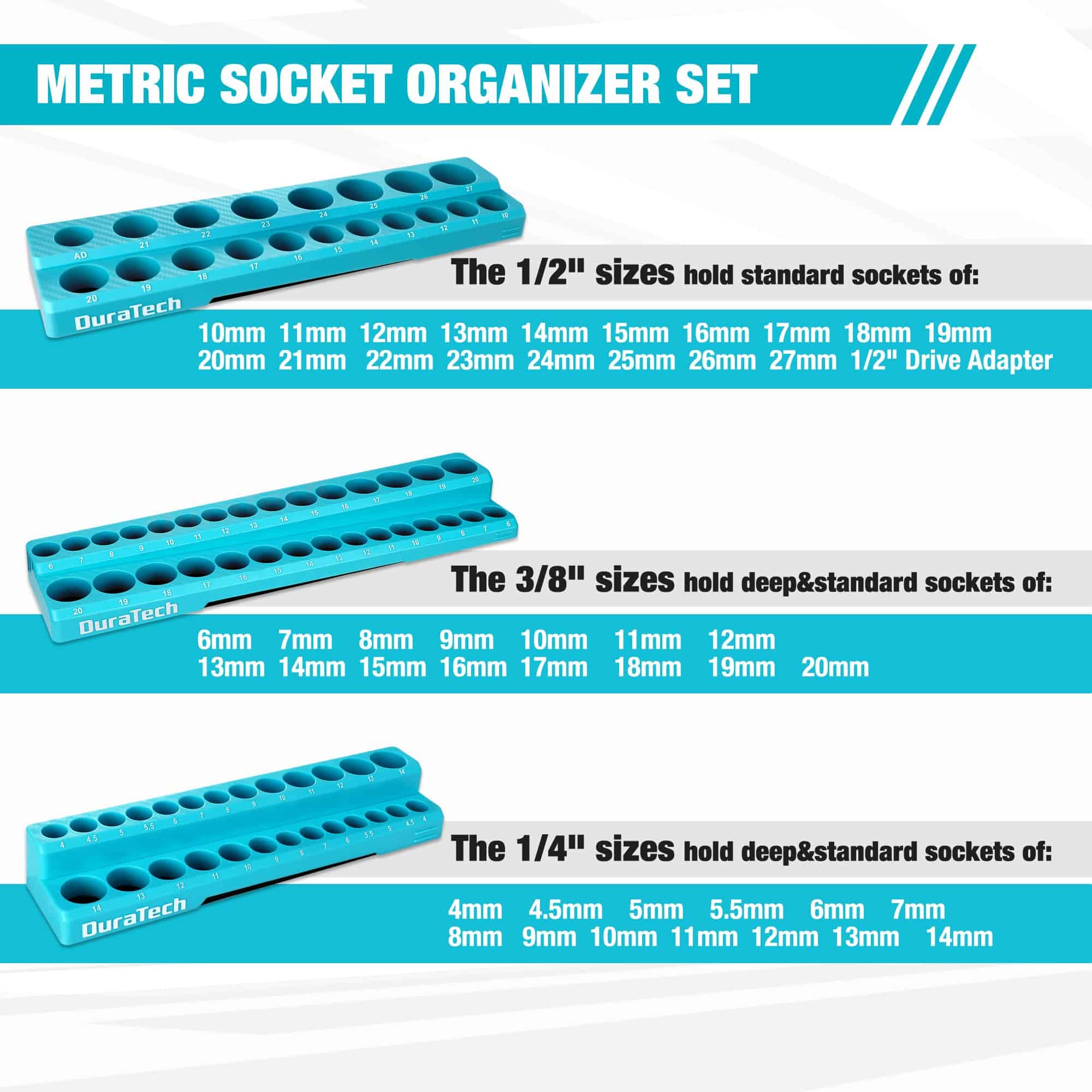 Juego de Organizador de Vasos Magnéticos DURATECH, 1/4", - Imagen 6