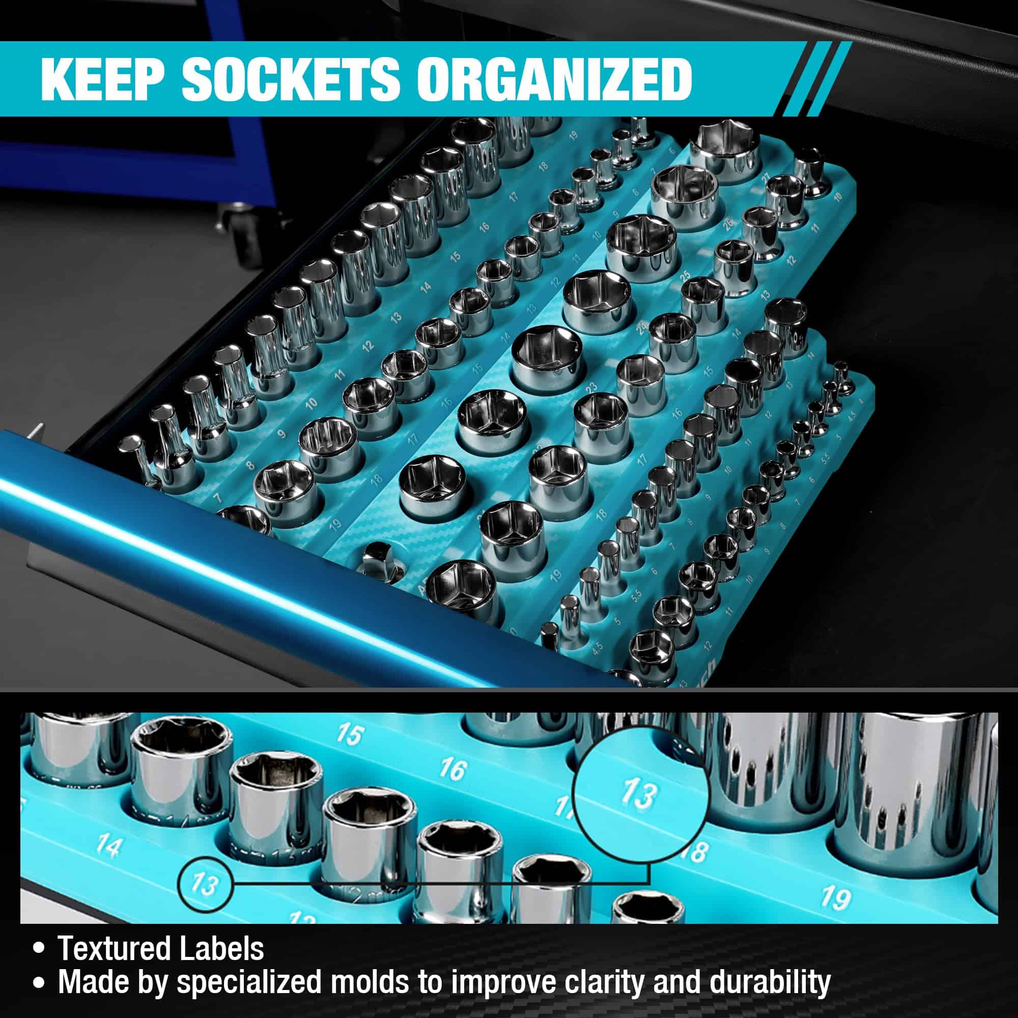 Juego de Organizador de Vasos Magnéticos DURATECH, 1/4", - Imagen 4