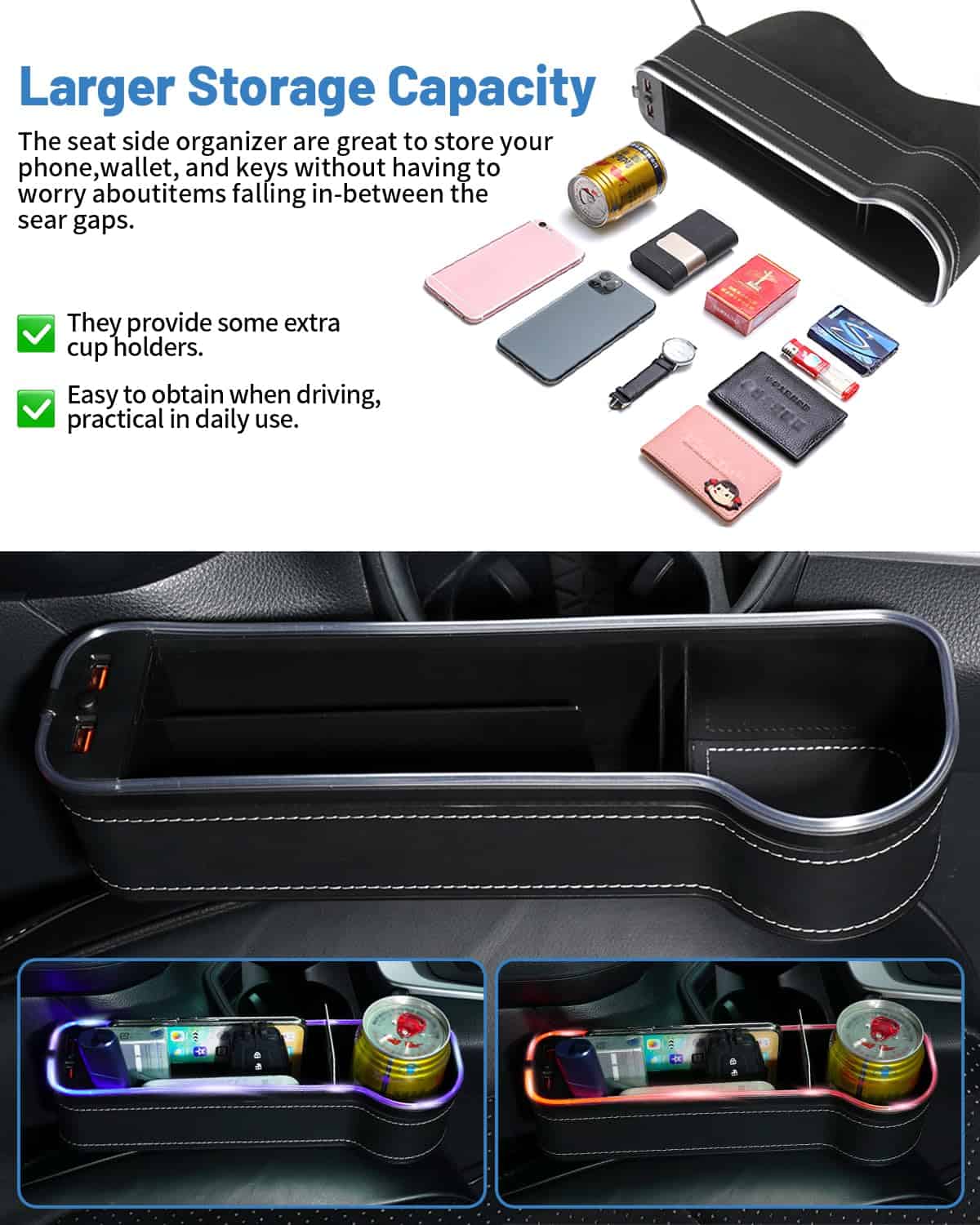 Organizadores de Asiento de Automóvil Shademax RGB con - Imagen 7