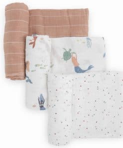 Little Unicorn Paquete de 3 Mantas de Muselina -Sirenas
