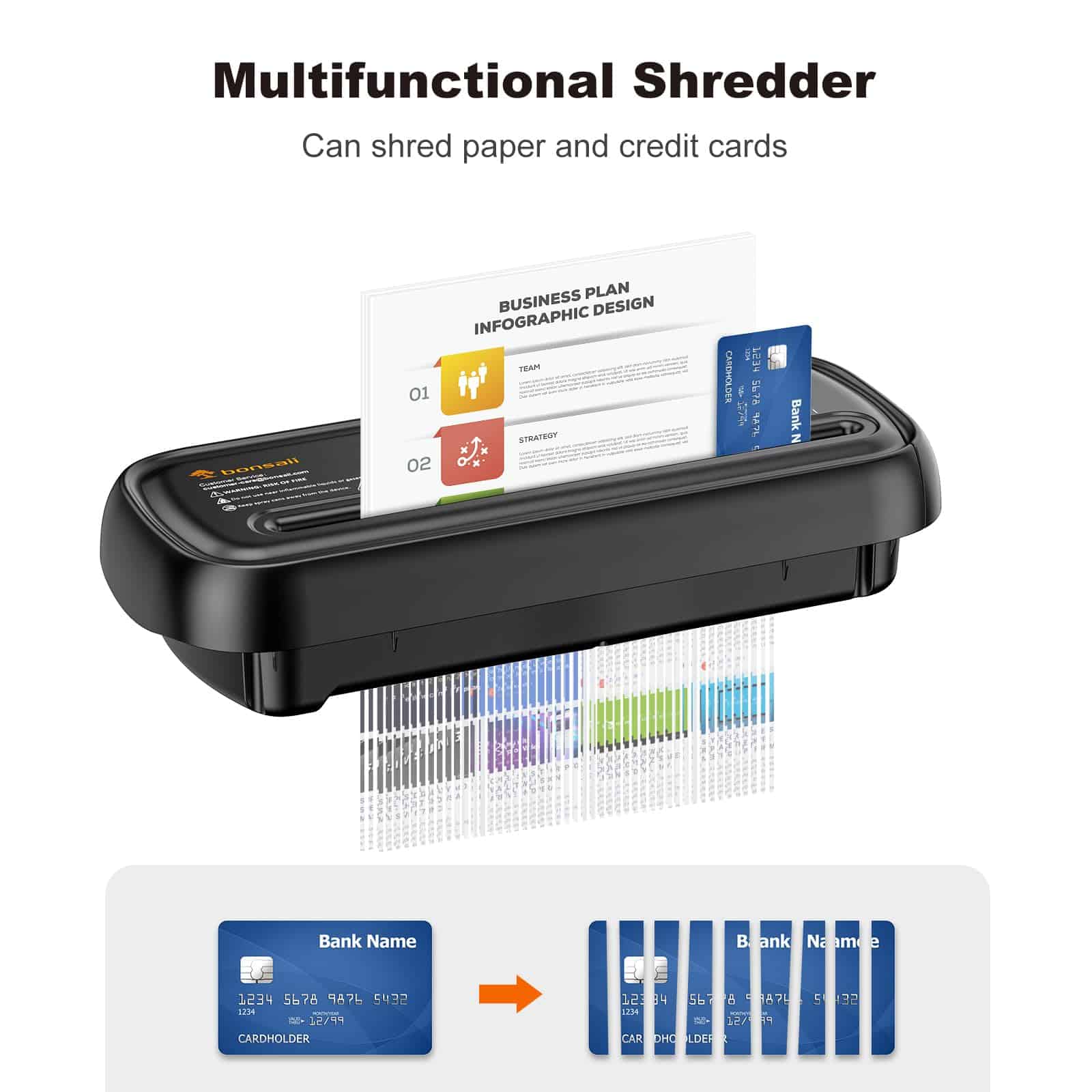 Trituradora de papel Bonsaii para uso doméstico, 6 hojas, - Imagen 4