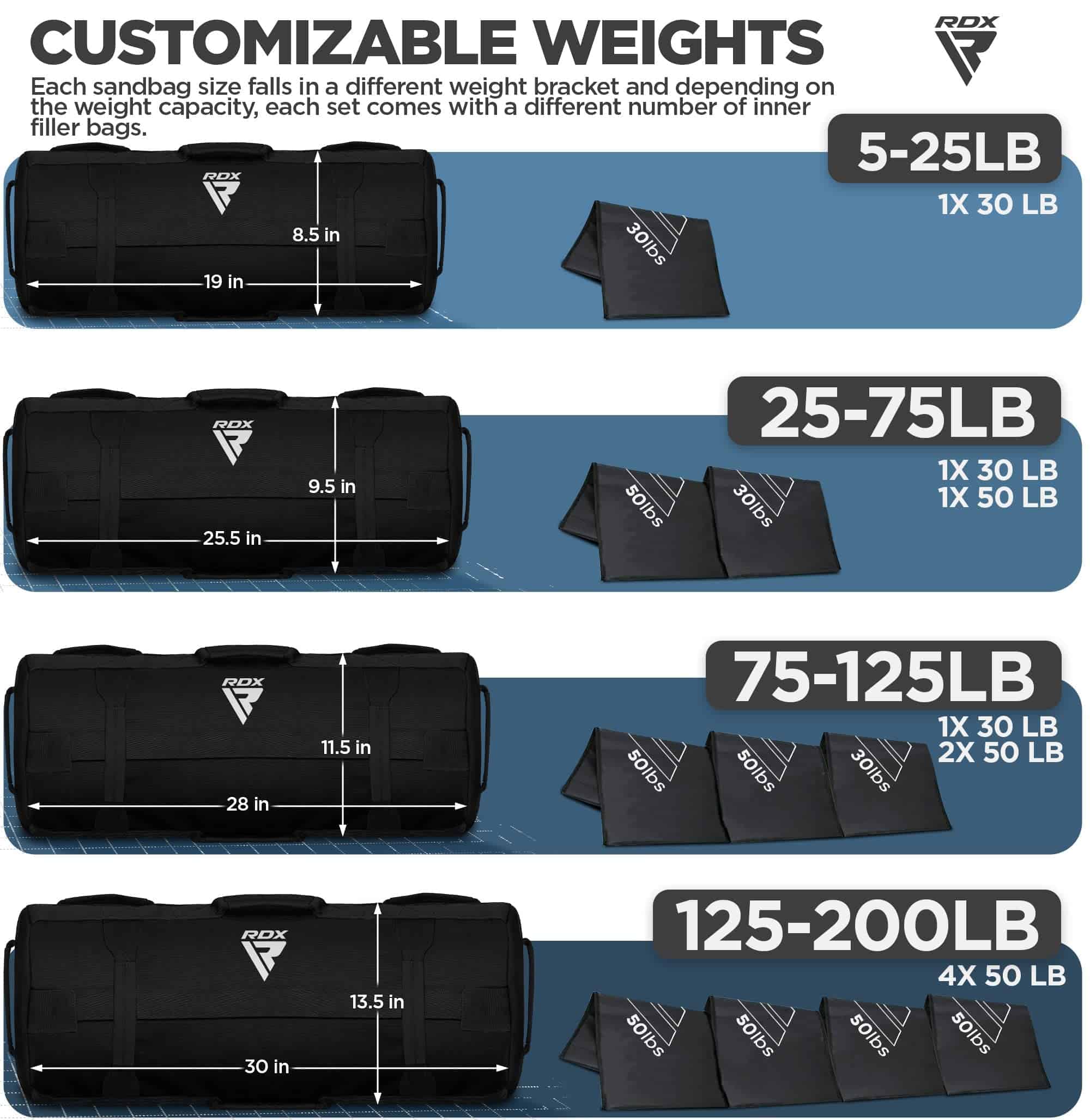 RDX Bolsa de Arena para Entrenamiento de Pesas, Bolsas de - Imagen 5