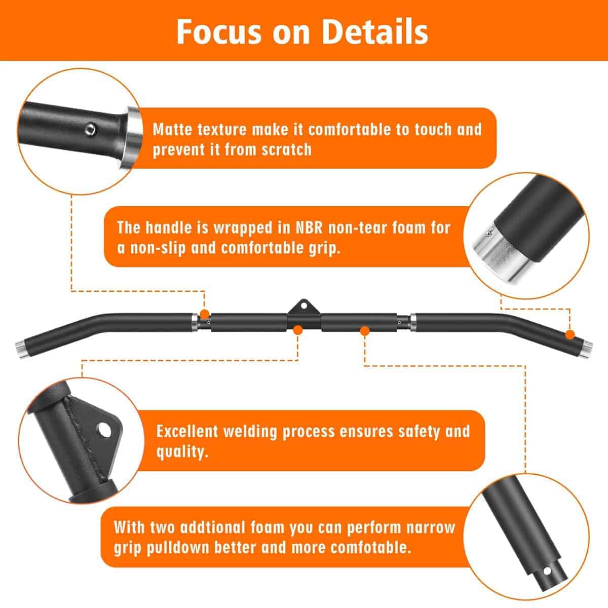 SERTT Accesorios actualizados para lat pulldown, Barra - Imagen 4