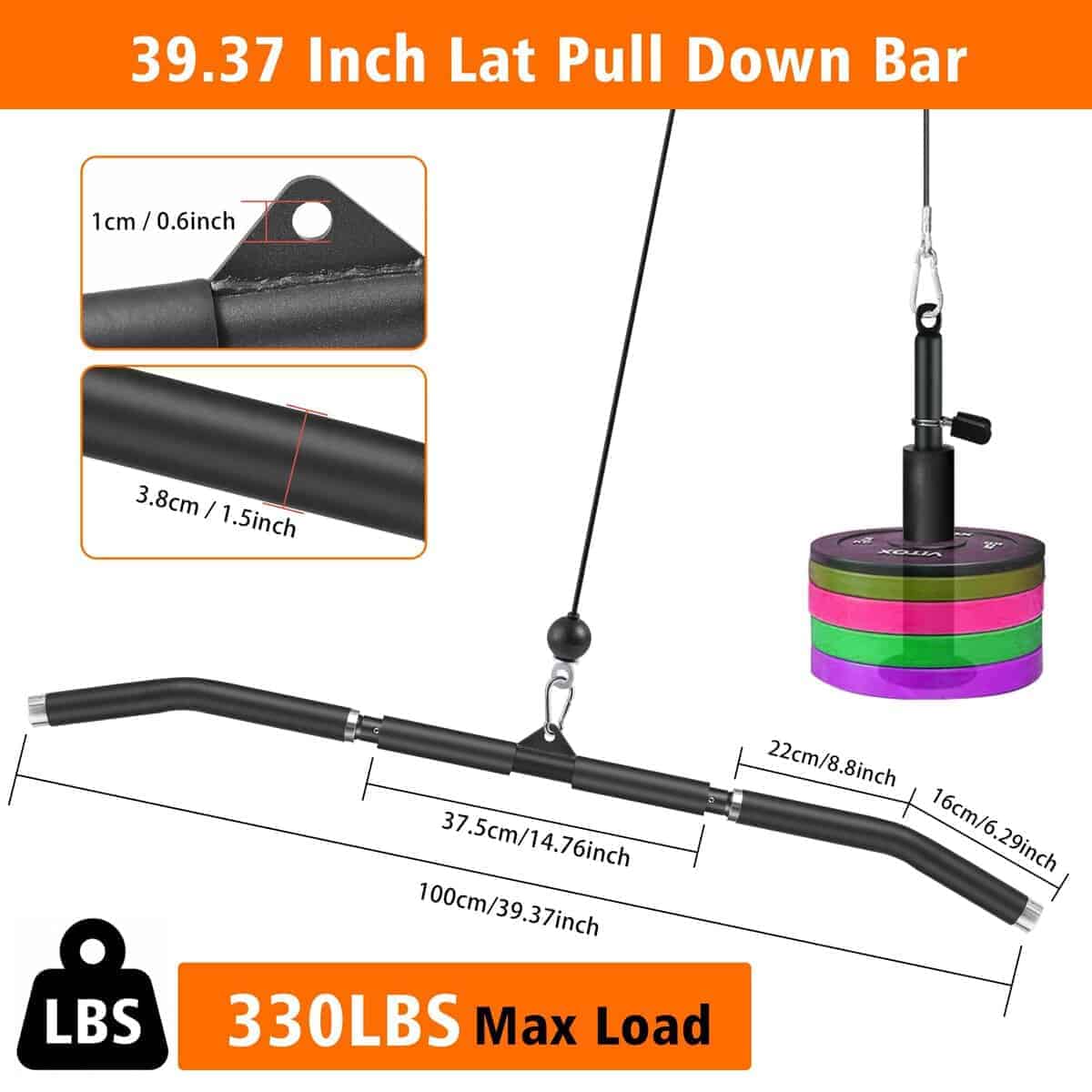 SERTT Accesorios actualizados para lat pulldown, Barra - Imagen 5