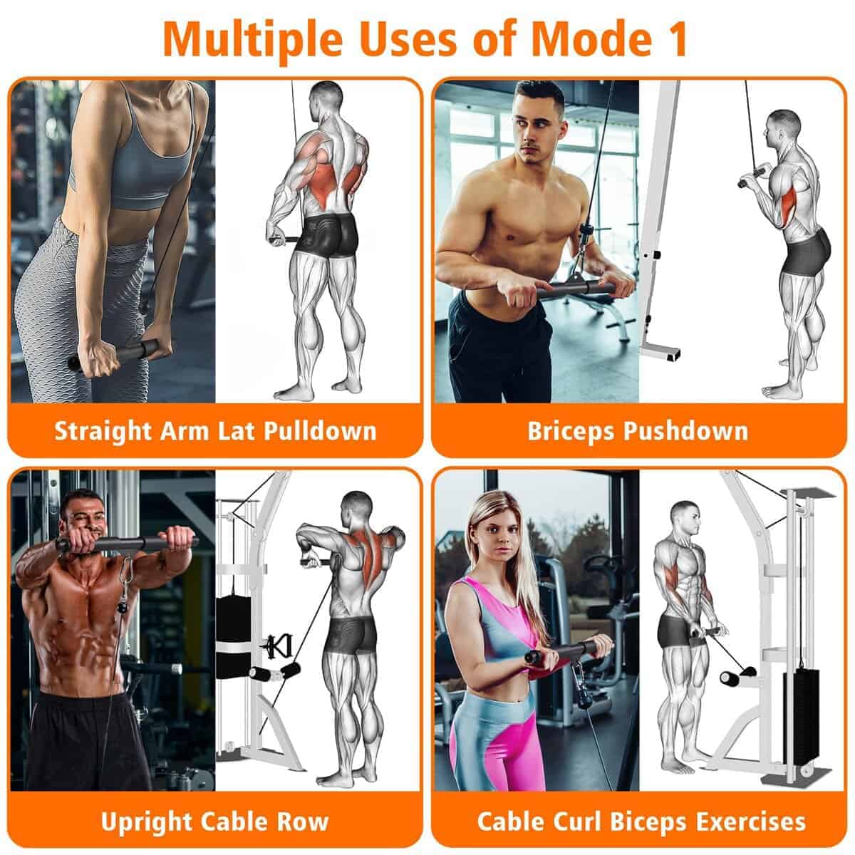 SERTT Accesorios actualizados para lat pulldown, Barra - Imagen 7