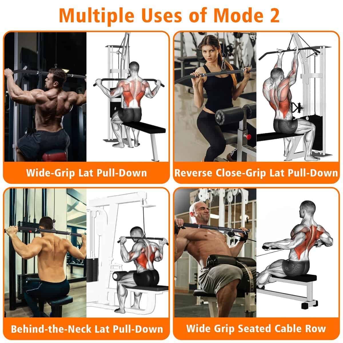 SERTT Accesorios actualizados para lat pulldown, Barra - Imagen 8