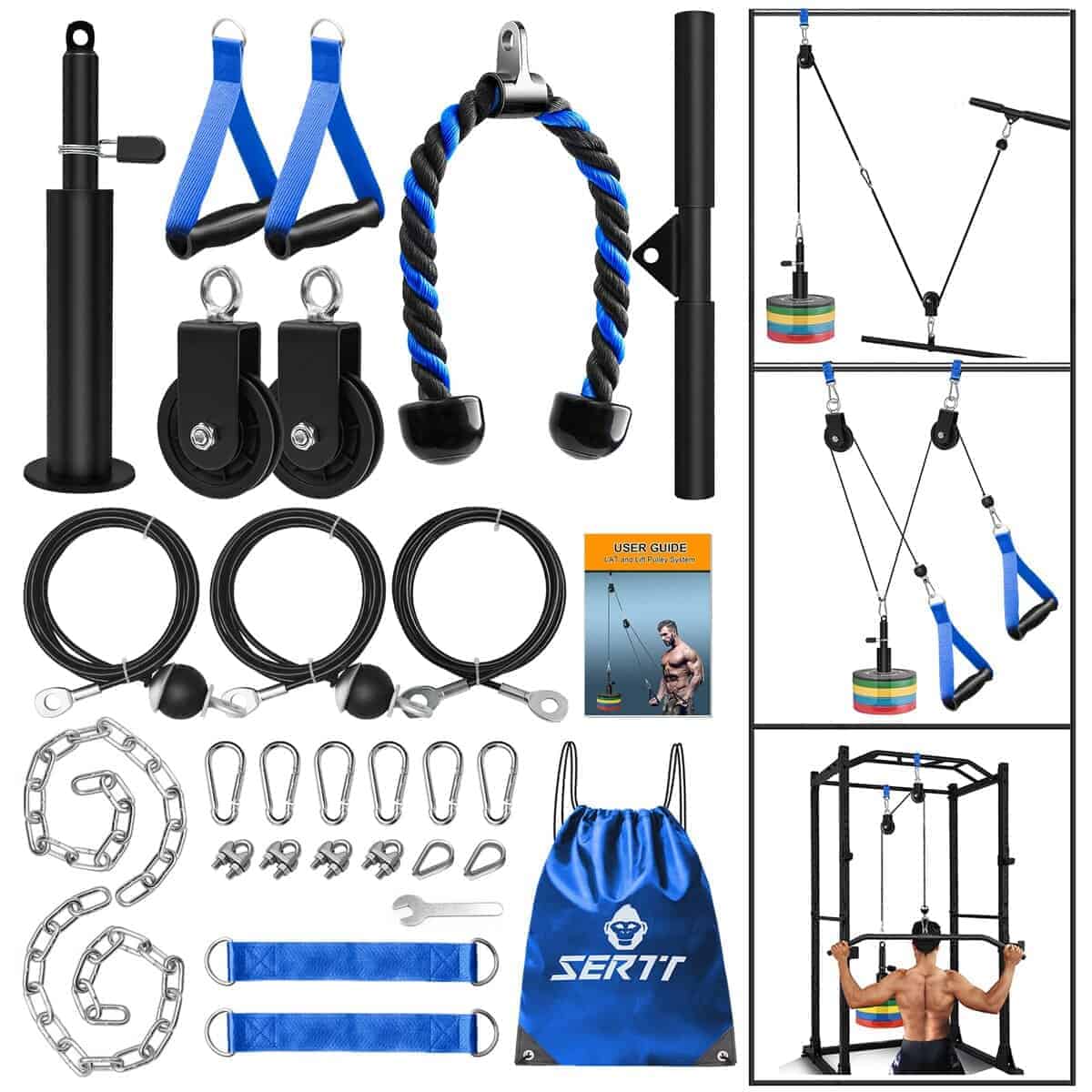 Sistema de Poleas de Peso para Gimnasio SERTT, Accesorios
