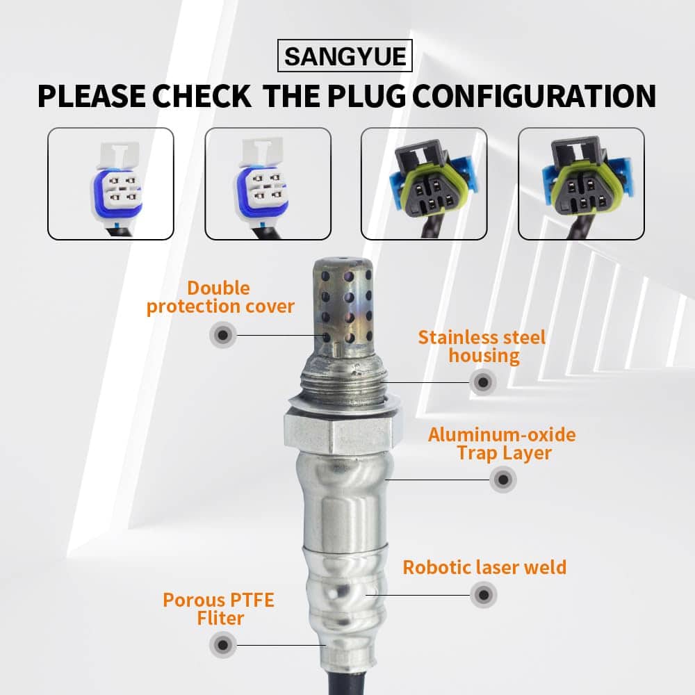 Sangyue 4PCS Sensor de Oxígeno O2 1 & 2 -a + Abajo - Imagen 3