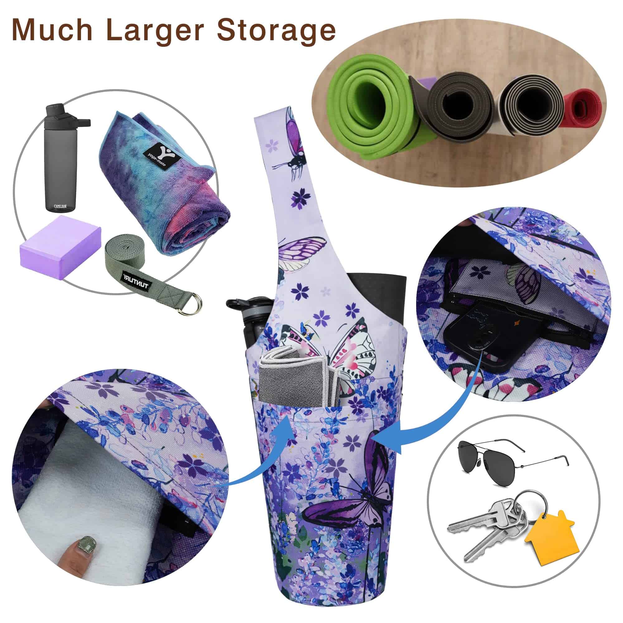 Bolsa de Mat de Yoga - Tote Largo con Bolsillos - Almacena - Imagen 6