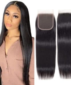 Cierre de Encaje Recto de Cabello Humano 4x4 100% Virgen