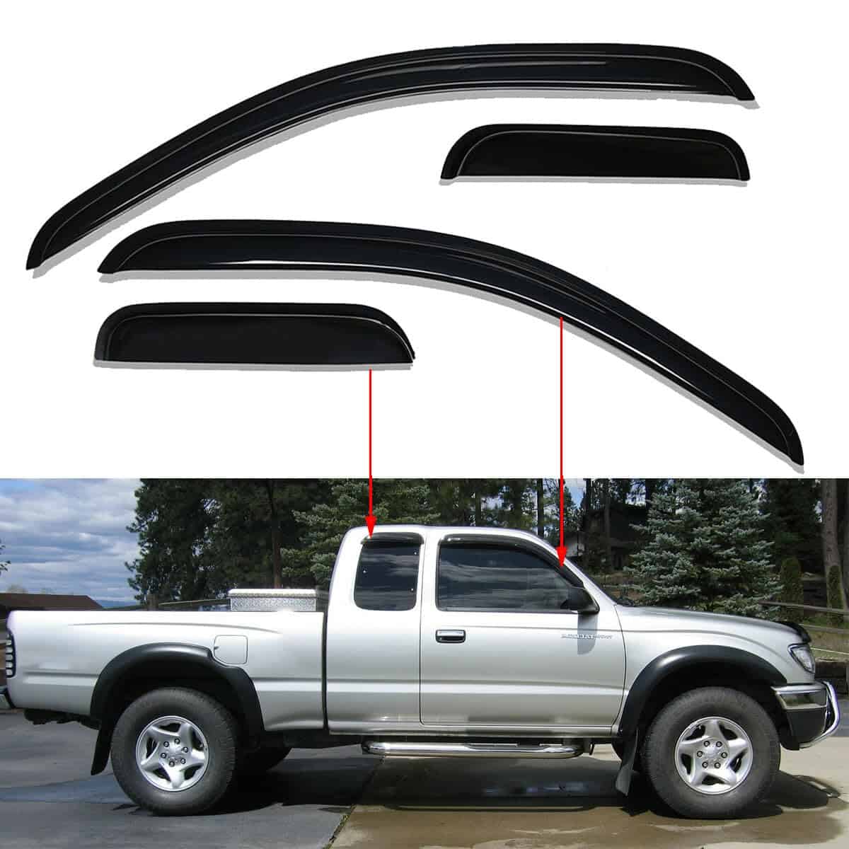 Lifeinfinity Juego original de 4 deflectores de ventana - Imagen 8