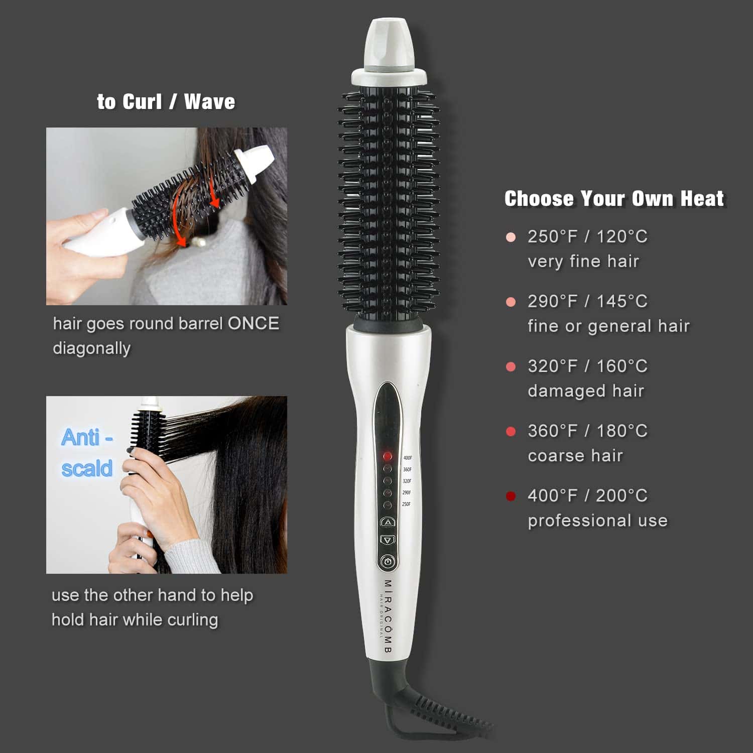 Cepillo Profesional Para Rizar y Alisar el Cabello MIRACOMB - Imagen 5