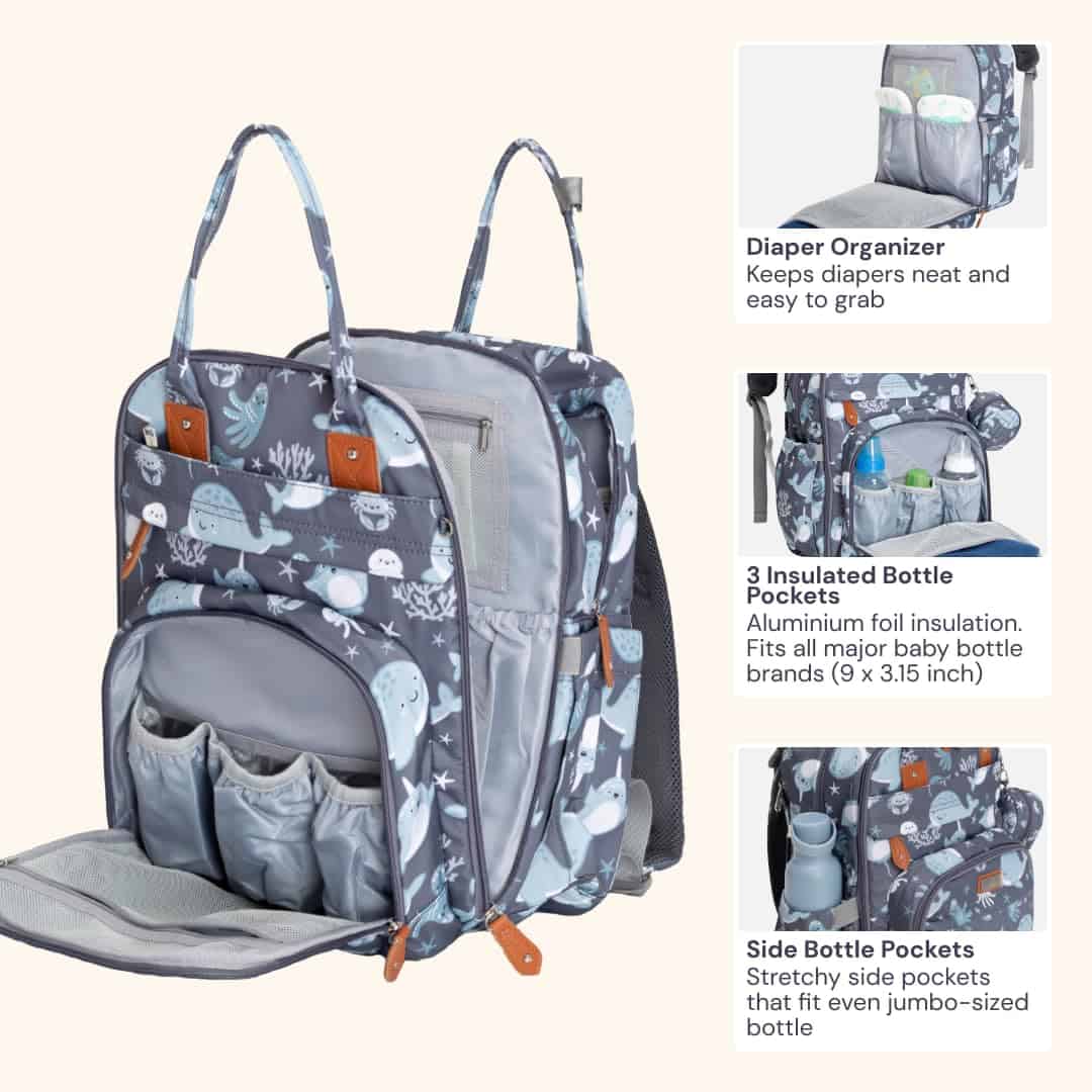 BabbleRoo Mochila para Pañales - Bolso de Viaje para - Imagen 4