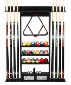 GSE Games & Sports Expert 8 Pool Cue Wall Rack with Score
