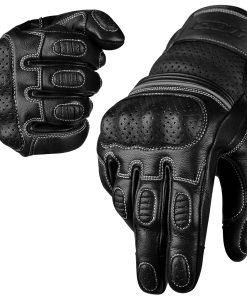 Guantes de Moto J.A.G. - Guantes de Moto de Cuero Perforado