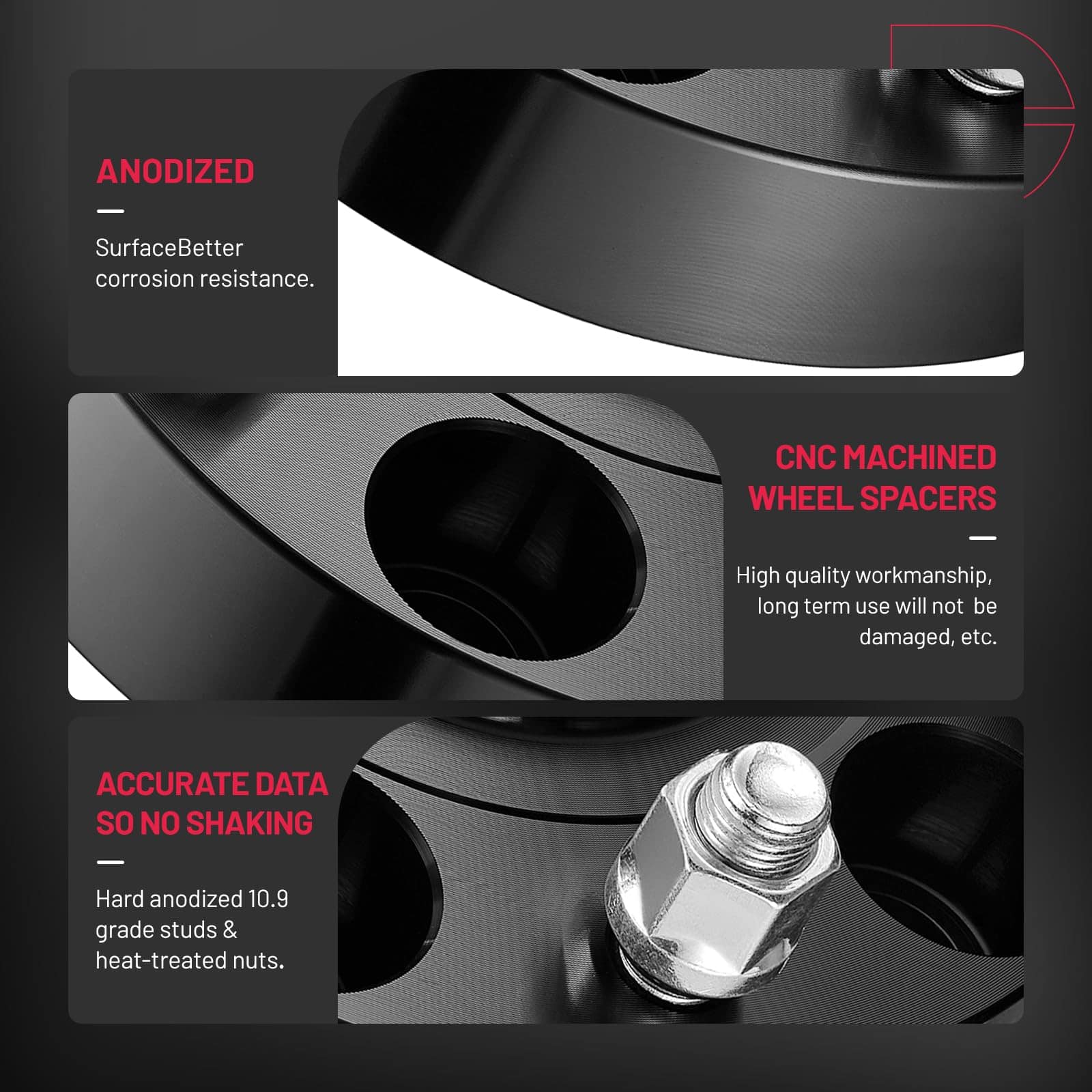 BDFHYK Separadores de Rueda 5x4.5 Compatible con Mustang - Imagen 9