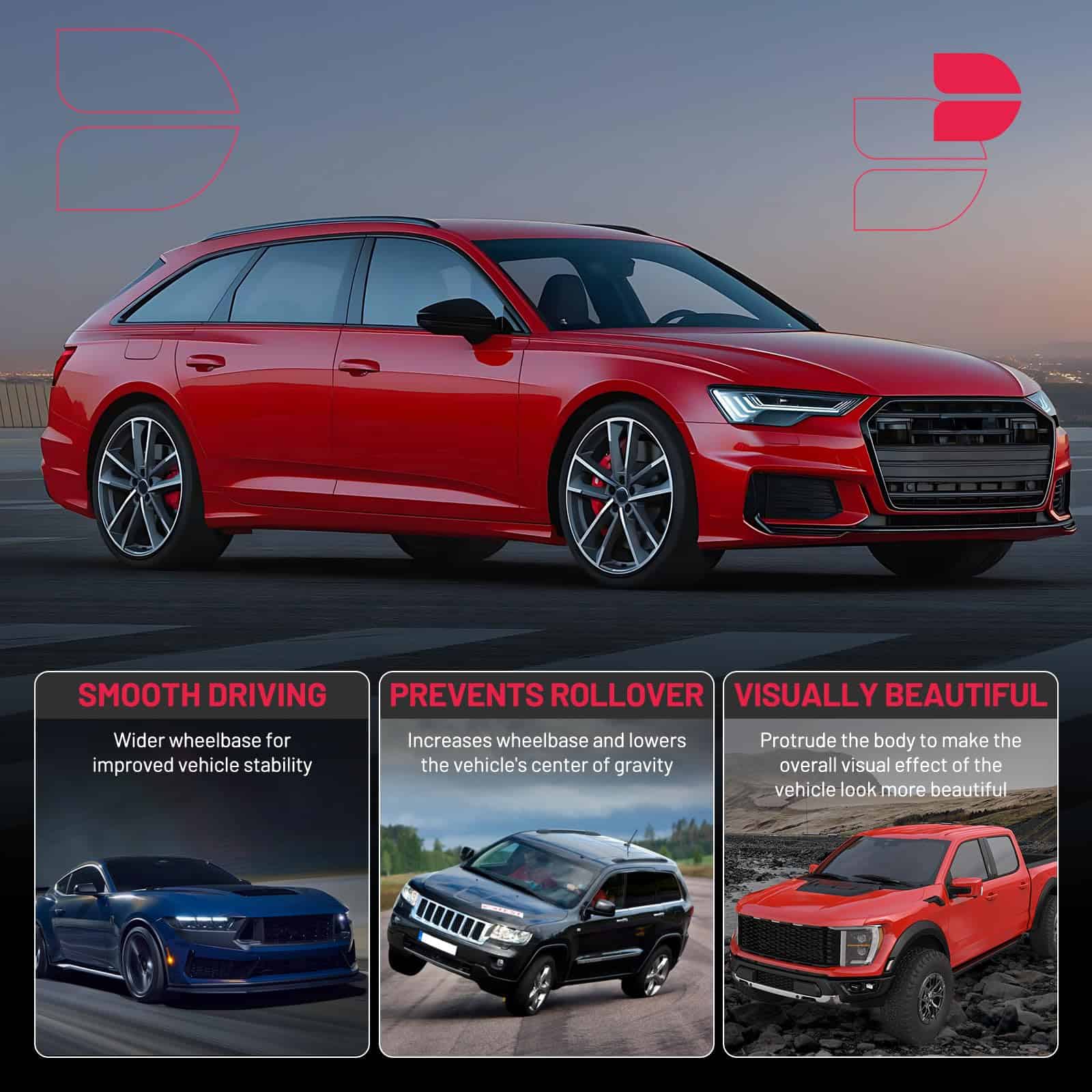 BDFHYK Separadores de Rueda 5x4.5 Compatible con Mustang - Imagen 8