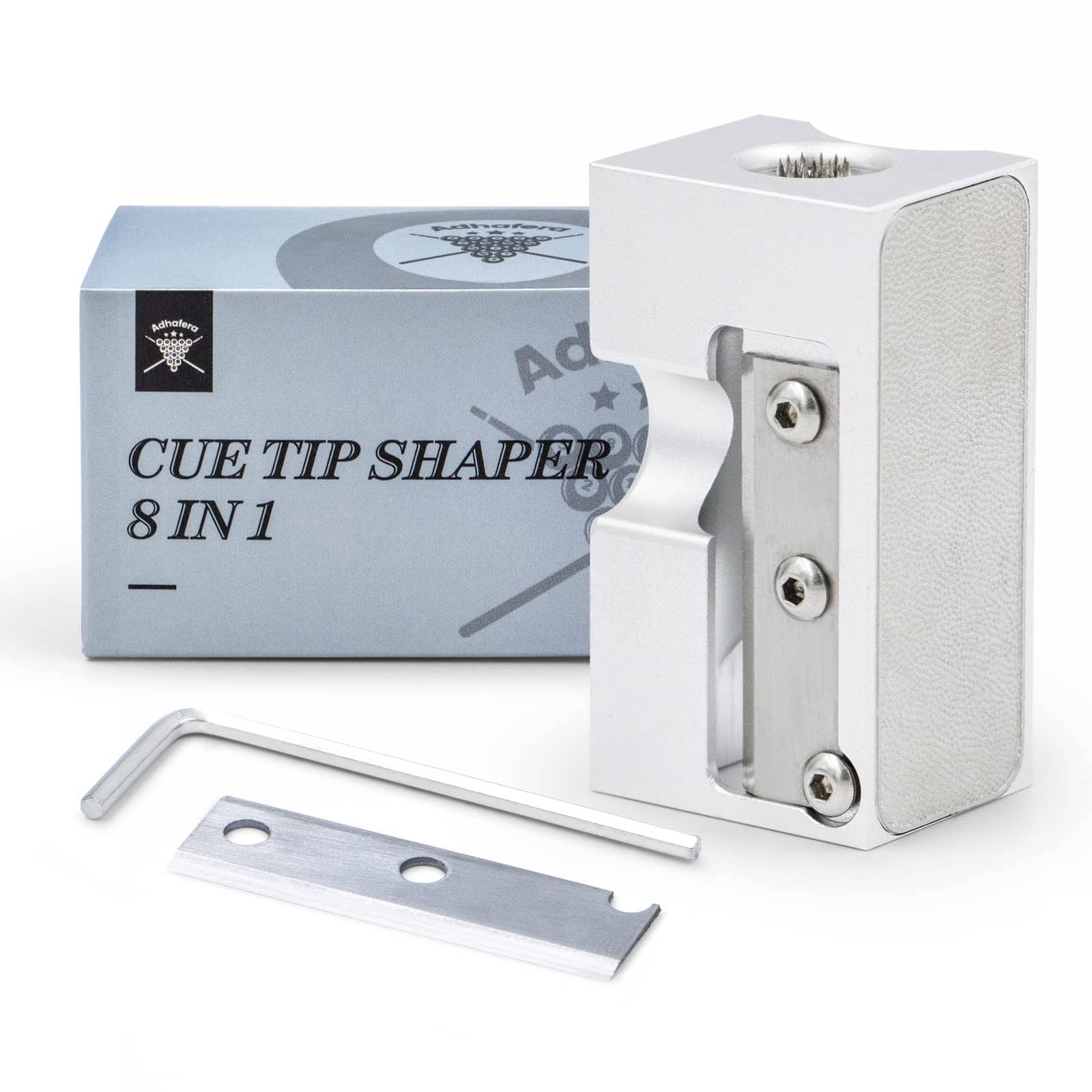 Adhafera Cue Tip Shaper, Actualizado 8 en 1 Afeitador de