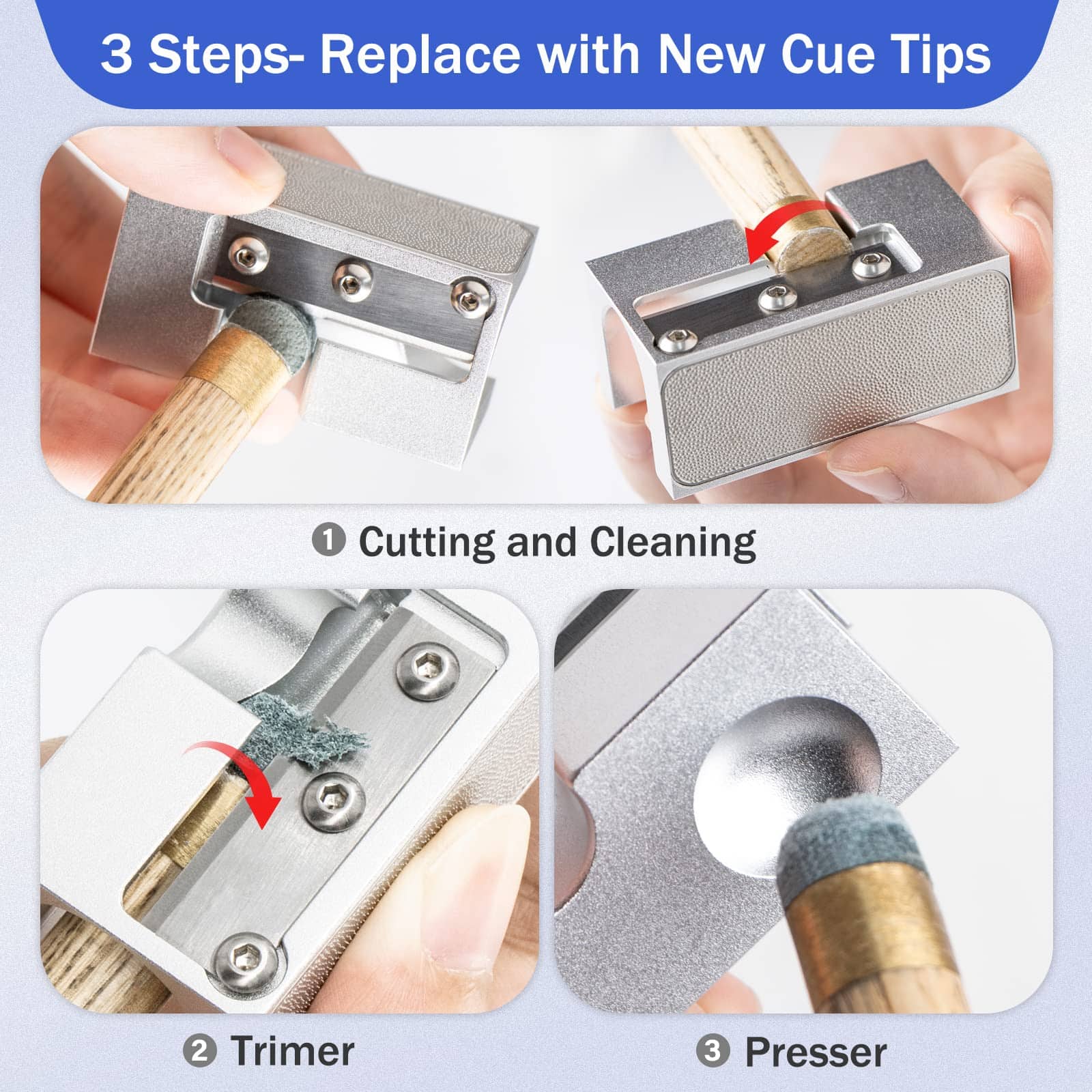 Adhafera Cue Tip Shaper, Actualizado 8 en 1 Afeitador de - Imagen 4
