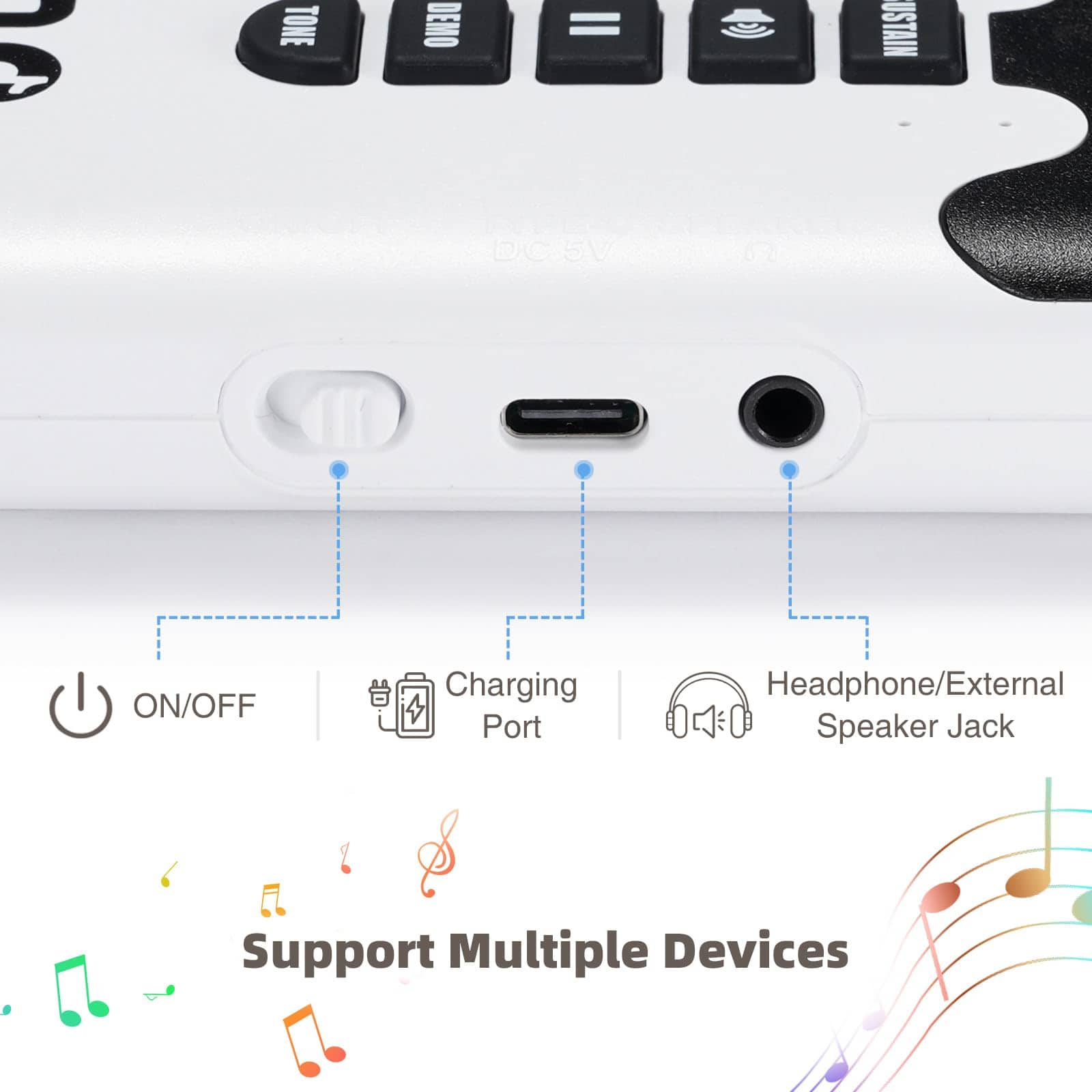 Teclado de Piano de 49 Teclas Plegable POGOLAB, Piano - Imagen 7