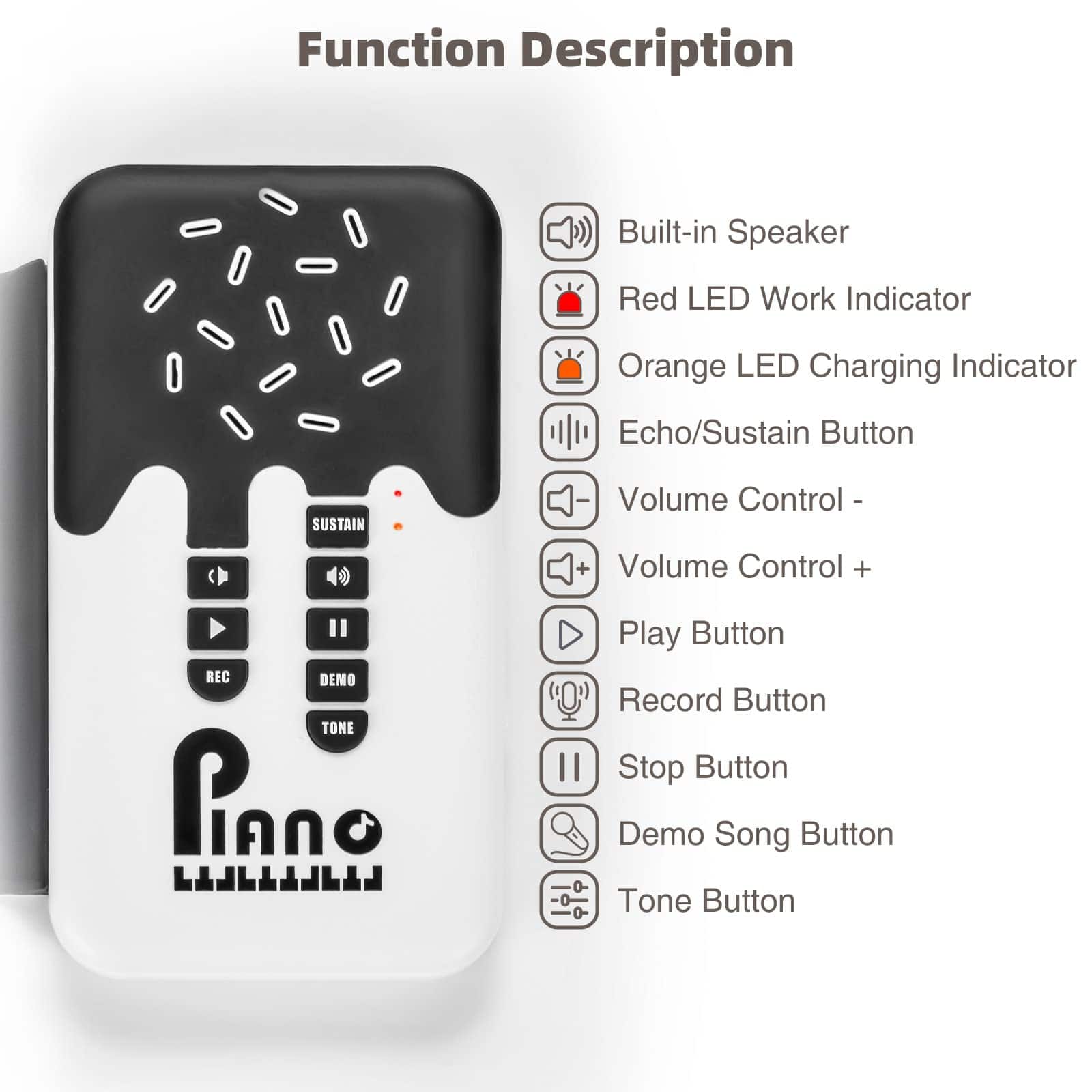 Teclado de Piano de 49 Teclas Plegable POGOLAB, Piano - Imagen 8