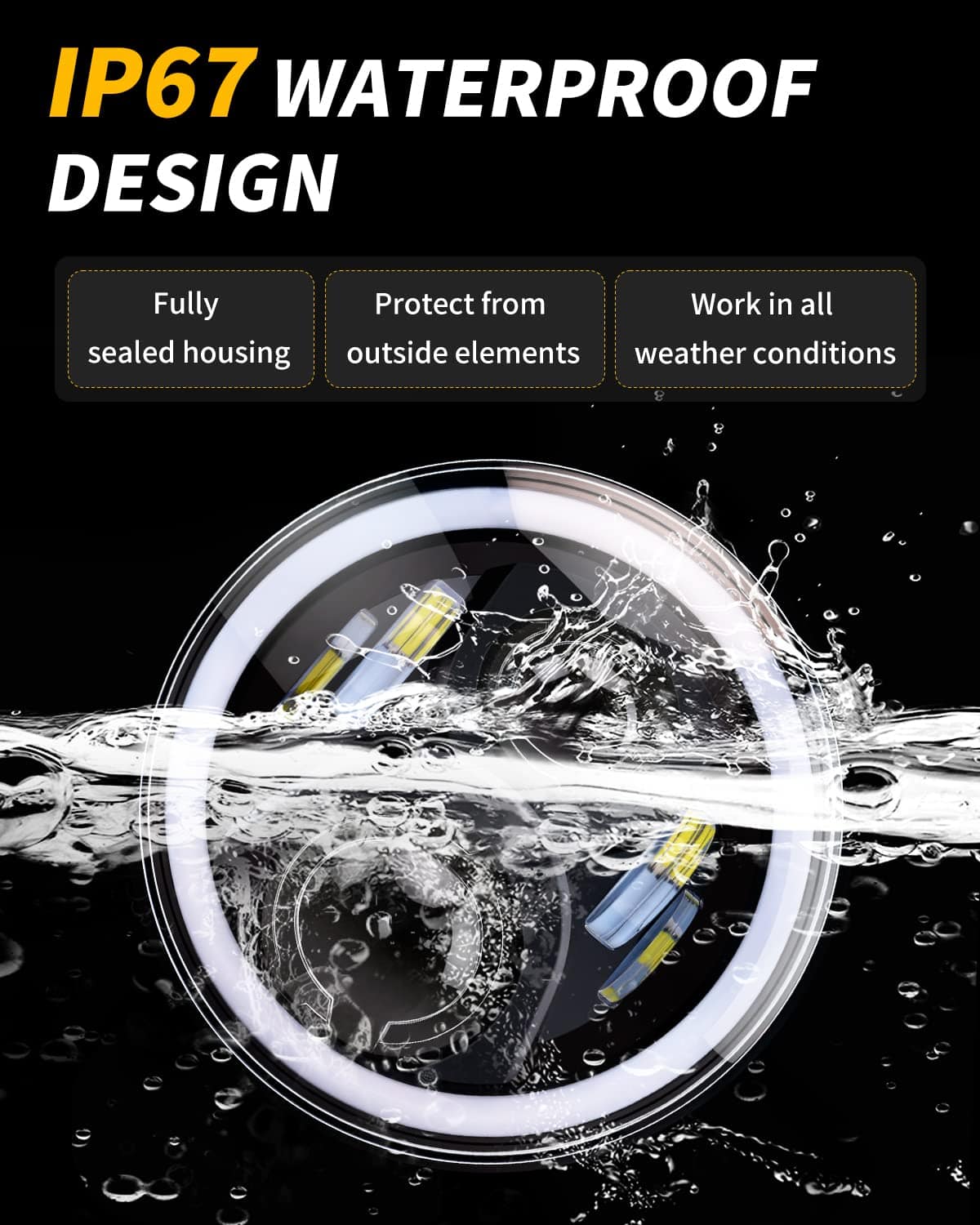 Faros LED Halo de 7 Pulgadas de Alto/Bajo Haz con Señal de - Imagen 7