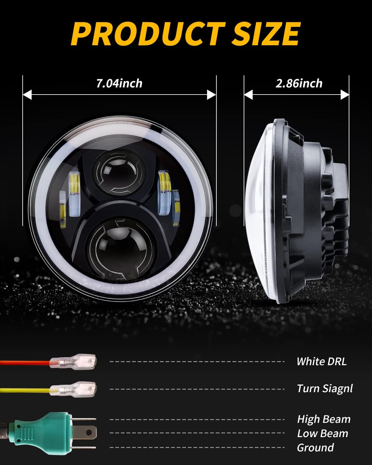 Faros LED Halo de 7 Pulgadas de Alto/Bajo Haz con Señal de - Imagen 5