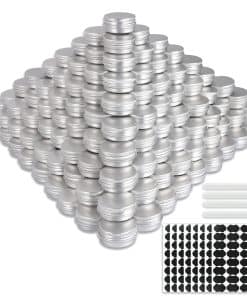 Paquete de 234 latas redondas con tapa roscada de 1/2 OZ de
