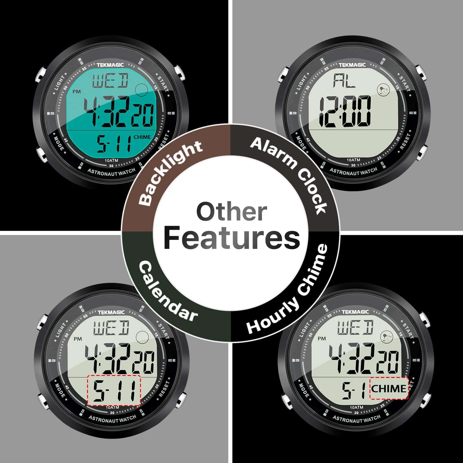 Reloj Deportivo para Nadar y Bucear 10 ATM Resistente al - Imagen 6