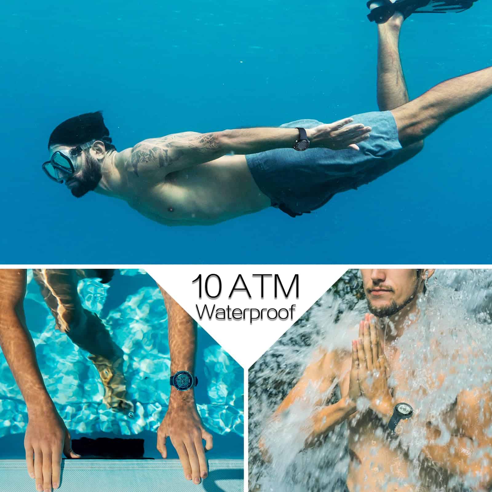 Reloj Deportivo para Nadar y Bucear 10 ATM Resistente al - Imagen 3