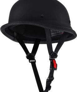 Casco de Motocicleta, Estilo Alemán Aprobado -Negro