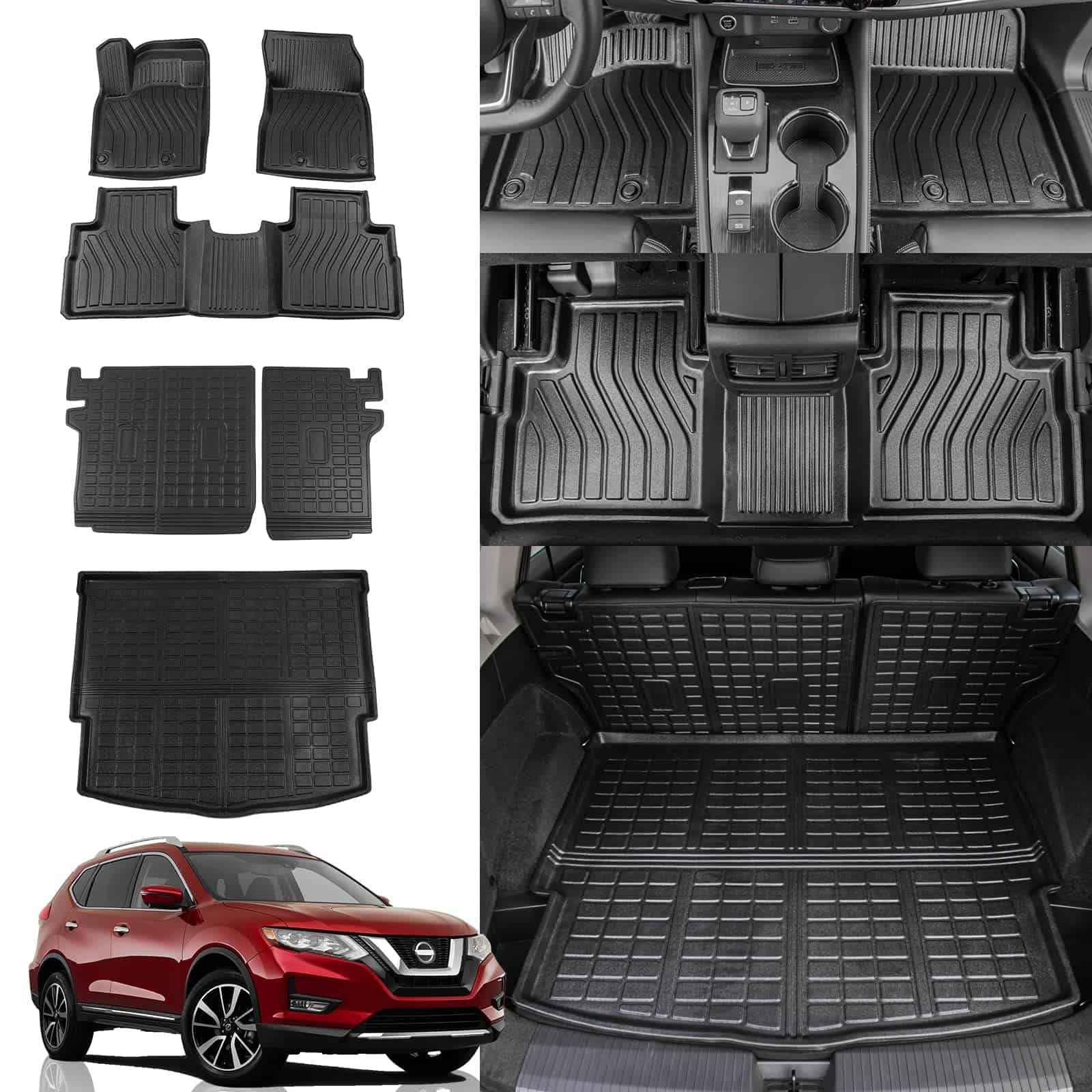 Tapetes para piso Rongtaod Compatible con Nissan Rogue