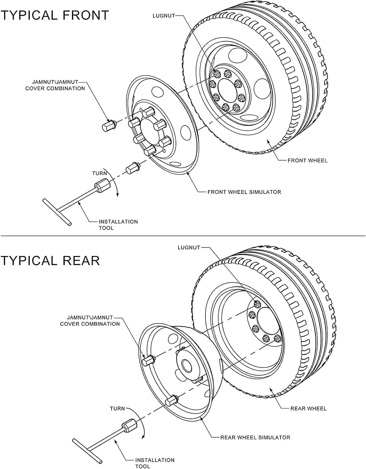 Set de 2 pcs Delantero & 2 pcs Trasero Simuladores de Rueda - Imagen 10