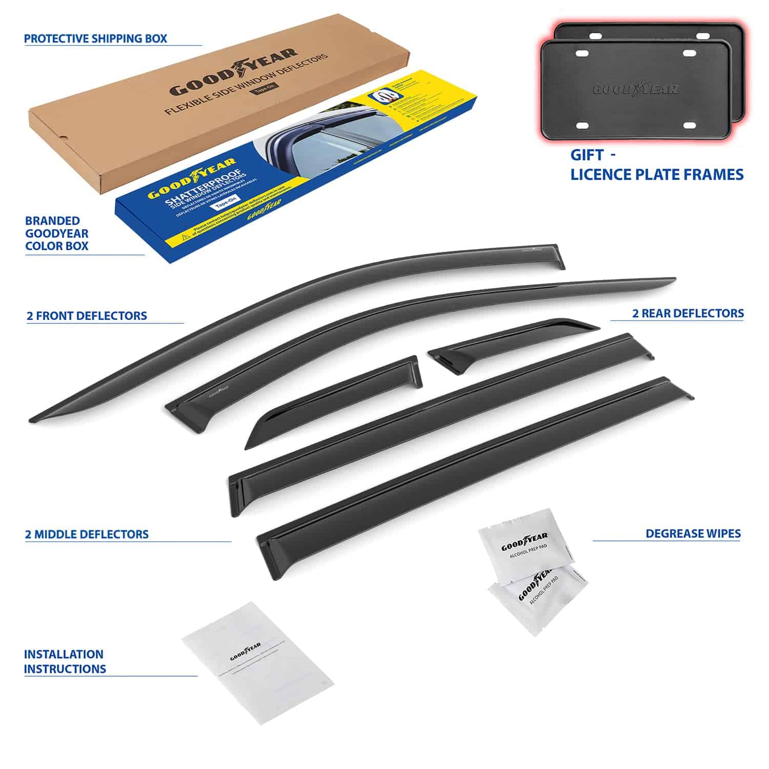 Deflectores de ventanas irrompibles Goodyear -Humo Premium - Imagen 7