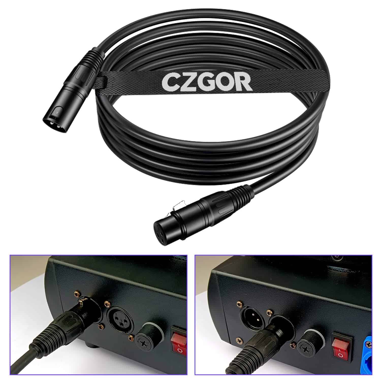 Cable DMX de 10 pies, Paquete de 4 Cables Flexibles de 3 - Imagen 7