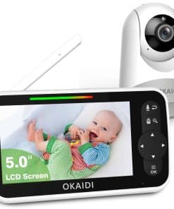 Monitor de Bebé OKAIDI con Cámara y Audio, Pantalla Grande