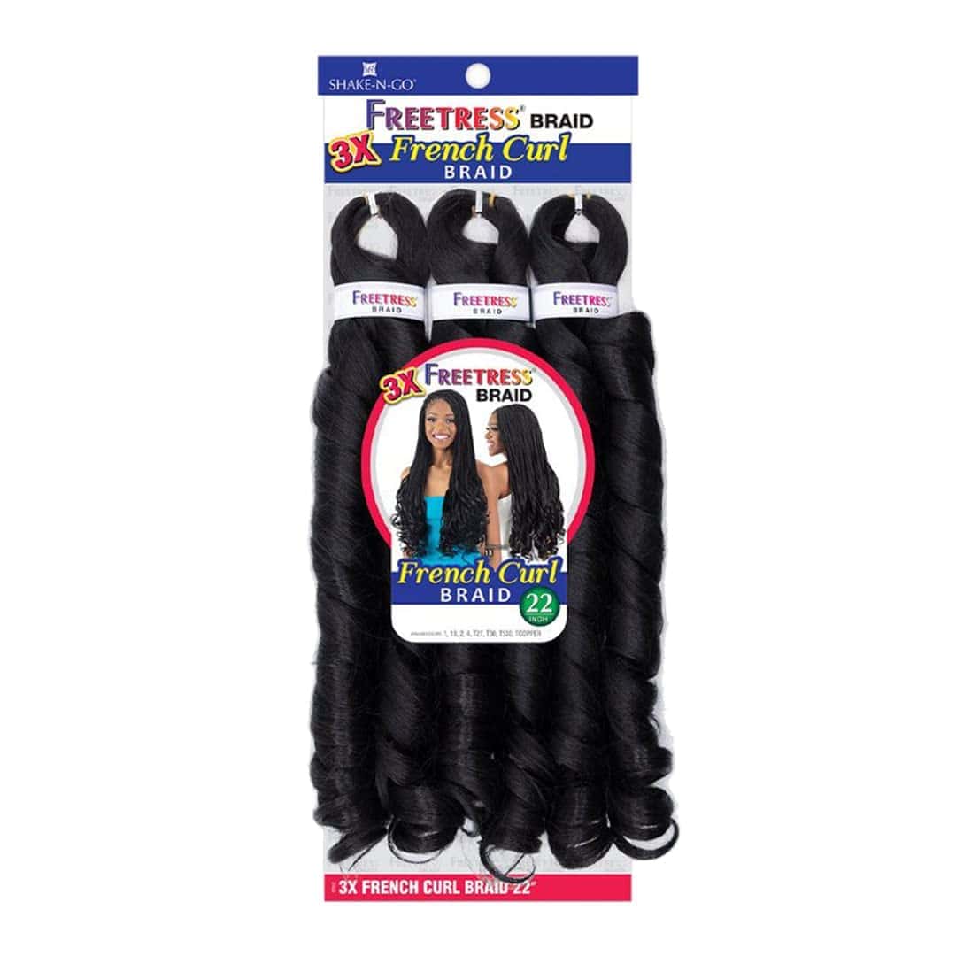 Trenzas FREETRESS 3X French Curl 22'' (Paquete de 5, 1B)