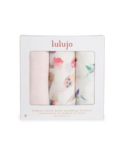 Set de 3 Mantas de Muselina de Lujo para Bebé lulujo, Rosa