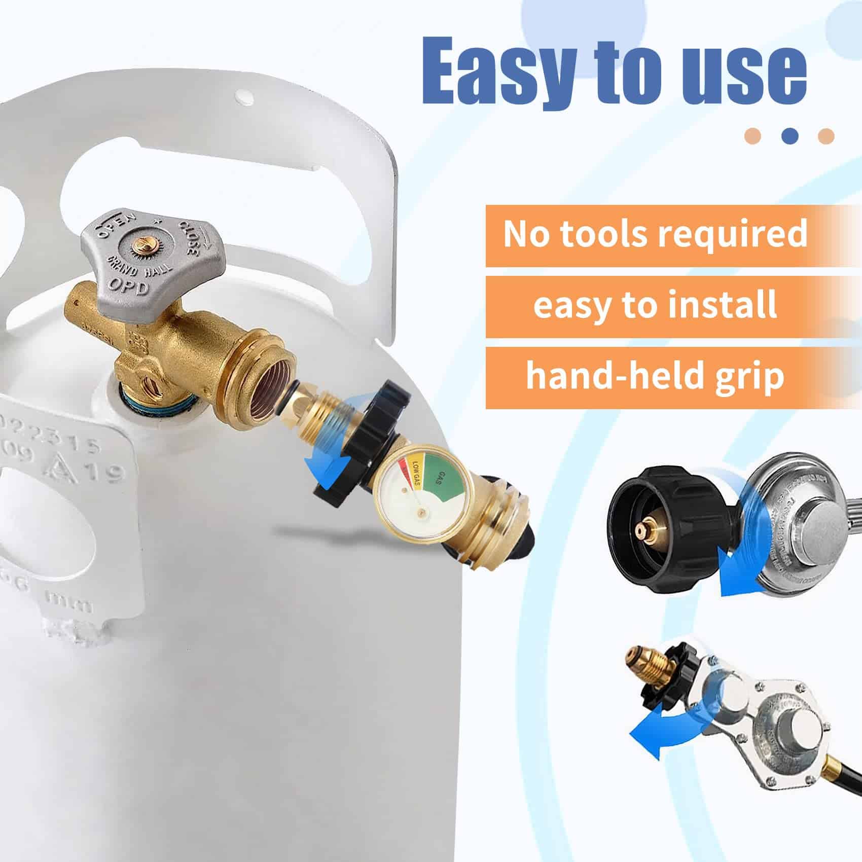 Adaptador de Tanque de Propano Aekops con Medidor Convierte - Imagen 7