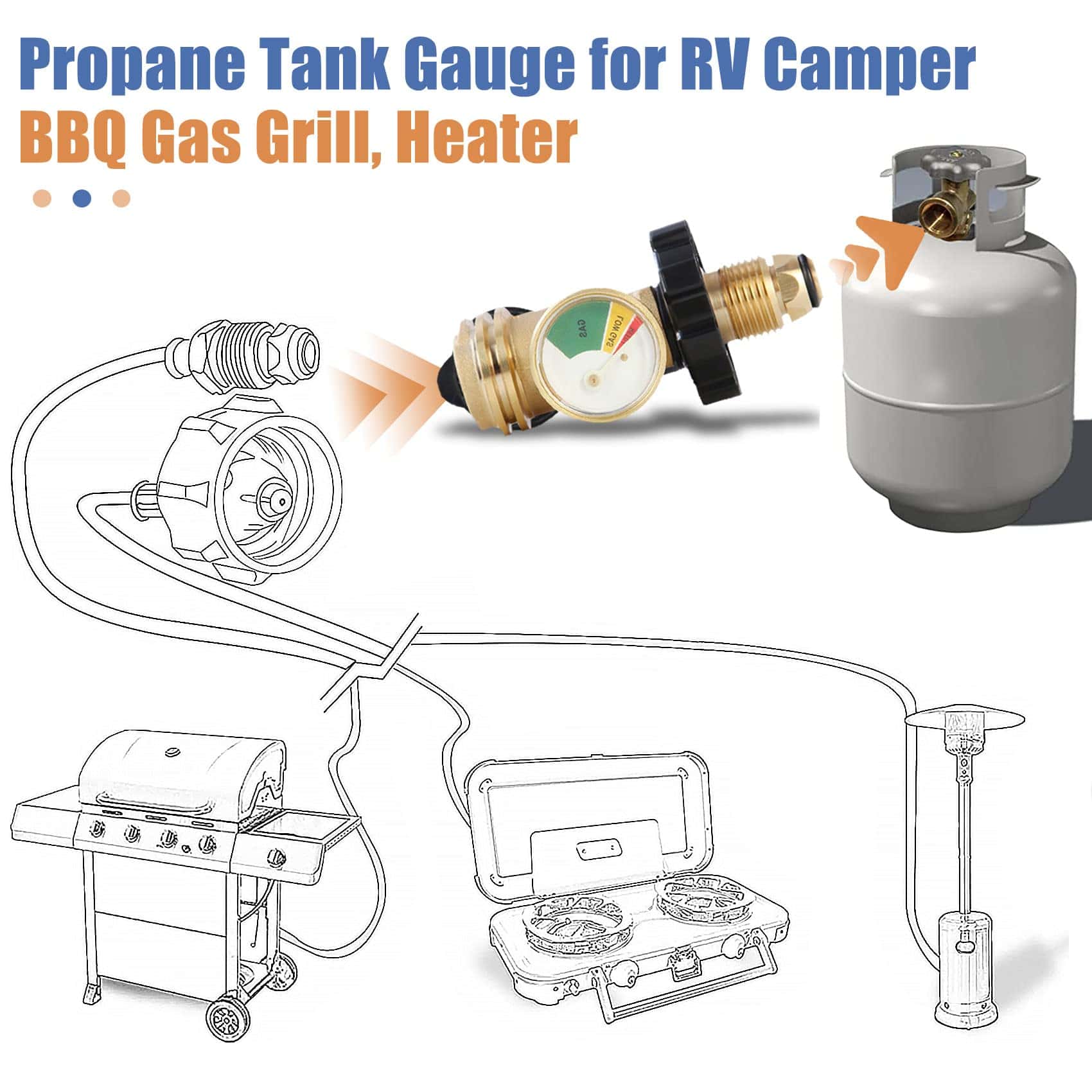 Adaptador de Tanque de Propano Aekops con Medidor Convierte - Imagen 6