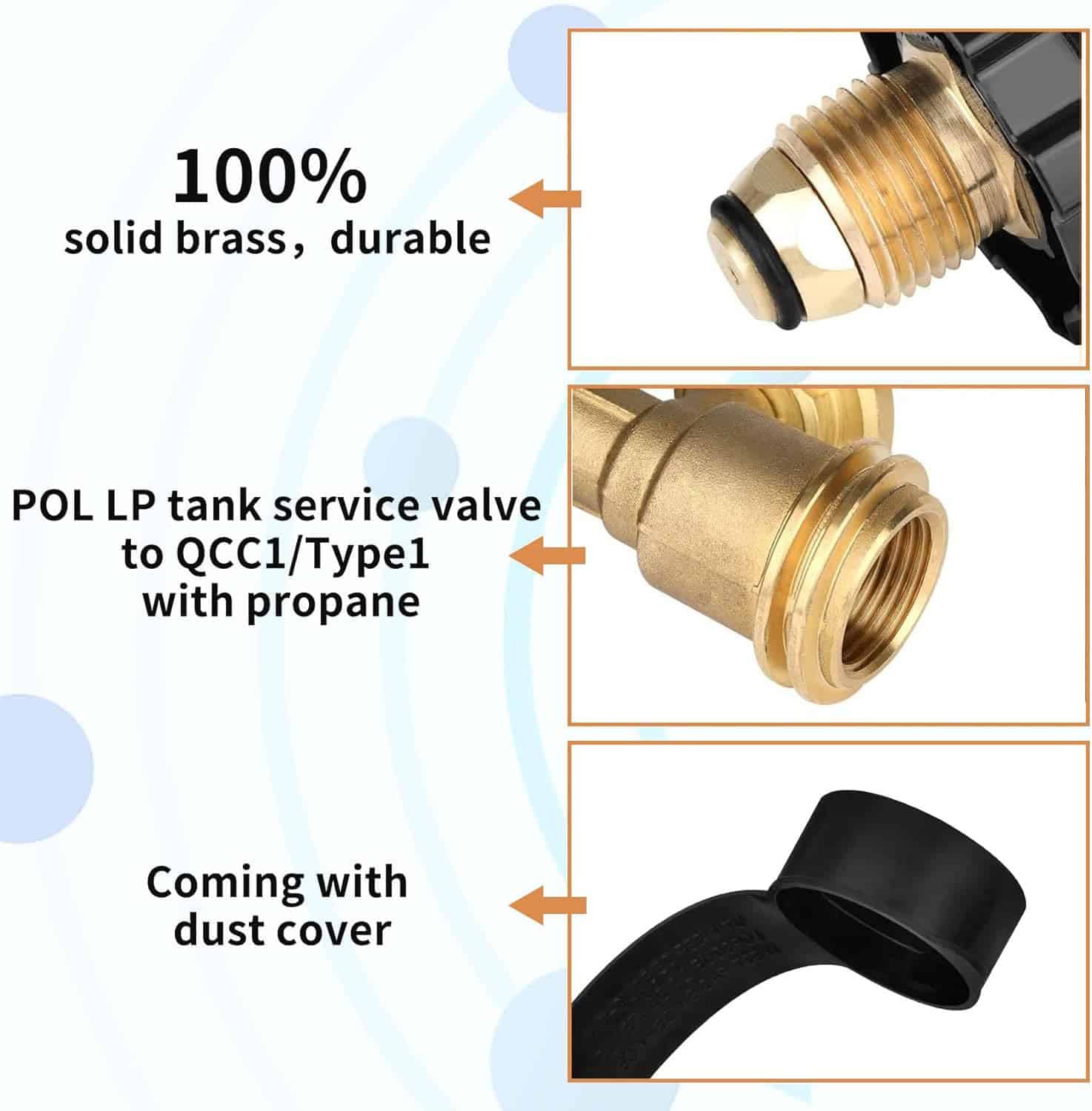 Adaptador de Tanque de Propano Aekops con Medidor Convierte - Imagen 5